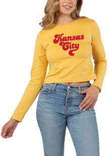 Kansas City Womens Gold Graphic LS Tee
