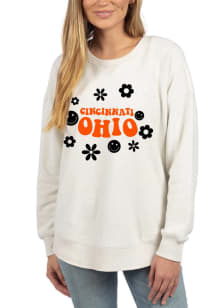 Cincinnati Womens White Graphic Crew Sweatshirt