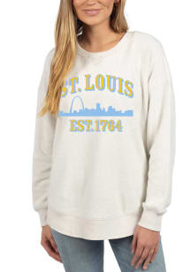 St Louis Womens White Graphic Crew Sweatshirt