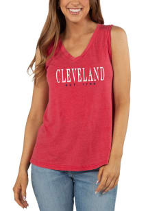 Cleveland Womens Red Graphic Tank Top