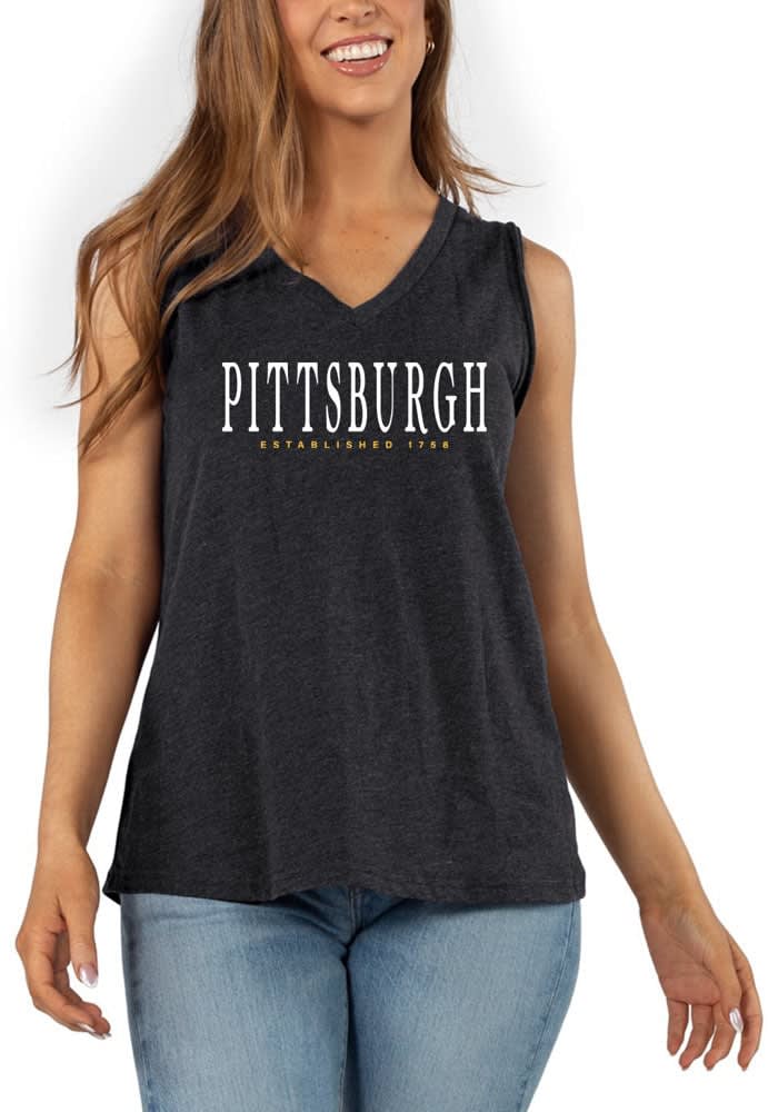 Pittsburgh Women's Lightning Rainbow Tank Top - Black