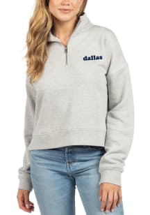 Dallas Ft Worth Womens Grey Graphic 1/4 Zip Pullover