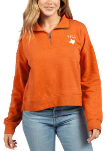 Texas Womens Orange Graphic 1/4 Zip Pullover