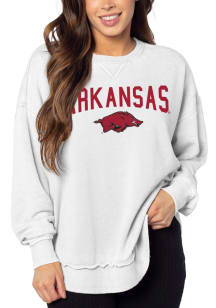 Arkansas Razorbacks Womens White Everybody Hooded Sweatshirt