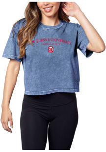 Duquesne Dukes Womens Blue Mineral Short Sleeve T-Shirt