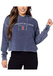 Illinois Fighting Illini Womens Navy Blue Campus Hooded Sweatshirt