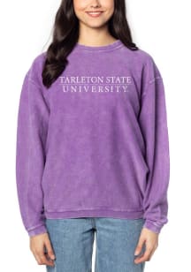 Tarleton State Texans Womens Purple Corded Crew Sweatshirt