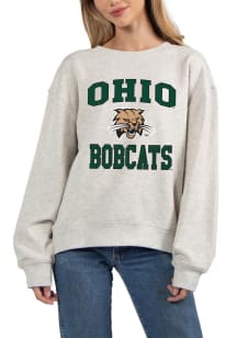 Ohio Bobcats Womens Grey Old School Crew Sweatshirt