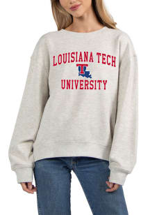 Louisiana Tech Bulldogs Womens Grey Old School Crew Sweatshirt