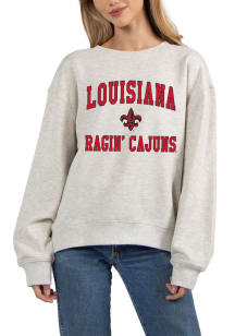 UL Lafayette Ragin' Cajuns Womens Grey Old School Crew Sweatshirt
