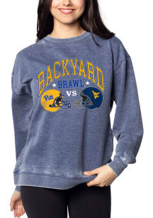 West Virginia Mountaineers Womens Navy Blue Backyard Brawl Campus Crew Sweatshirt