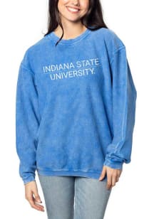Indiana State Sycamores Womens Blue Corded Crew Sweatshirt