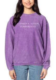 SFA Lumberjacks Womens Purple Corded Crew Sweatshirt