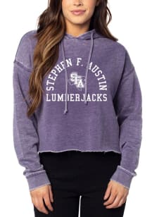 SFA Lumberjacks Womens Purple Campus Crop Hooded Sweatshirt