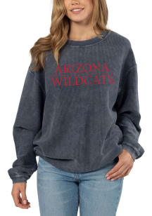 Arizona Wildcats Womens Navy Blue Corded Crew Sweatshirt
