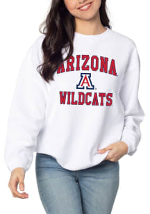 Arizona Wildcats Womens White Corded Crew Sweatshirt