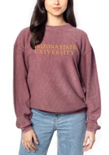 Arizona State Sun Devils Womens Maroon Corded Crew Sweatshirt