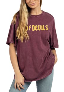 Arizona State Sun Devils Womens Maroon Band Short Sleeve T-Shirt