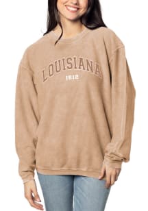 Louisiana Womens Tan Corded Crew Crew Sweatshirt