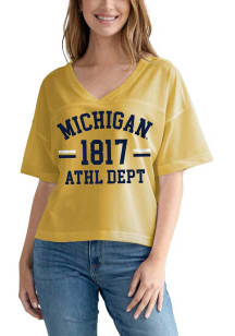 Michigan Wolverines Womens Quarterback Fashion Football Jersey - Gold