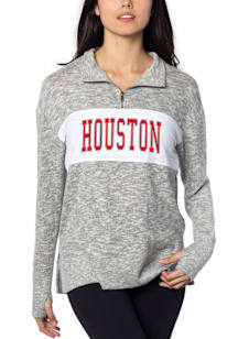 Houston Cougars Womens Grey Cozy Qtr Zip