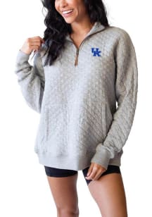 Kentucky Wildcats Womens Grey Quilted Qtr Zip