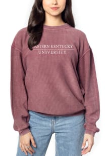Eastern Kentucky Colonels Womens Maroon Corded Crew Sweatshirt