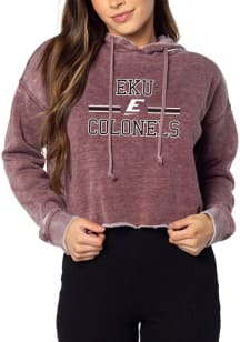 Eastern Kentucky Colonels Womens Maroon Campus Crop Hooded Sweatshirt