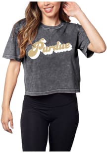 Purdue Boilermakers Womens Grey Mineral Wash Short Sleeve T-Shirt