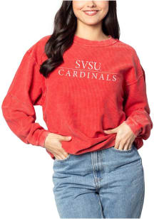 Saginaw Valley State Cardinals Womens Blue Corded Crew Sweatshirt