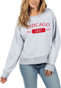 Chicago Womens Blue Cool Down Cropped Pullover Crew Sweatshirt