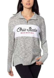 Womens Grey Ohio State Buckeyes Cozy Design Qtr Zip