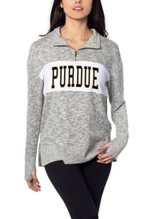 Womens Grey Purdue Boilermakers Cozy Qtr Zip