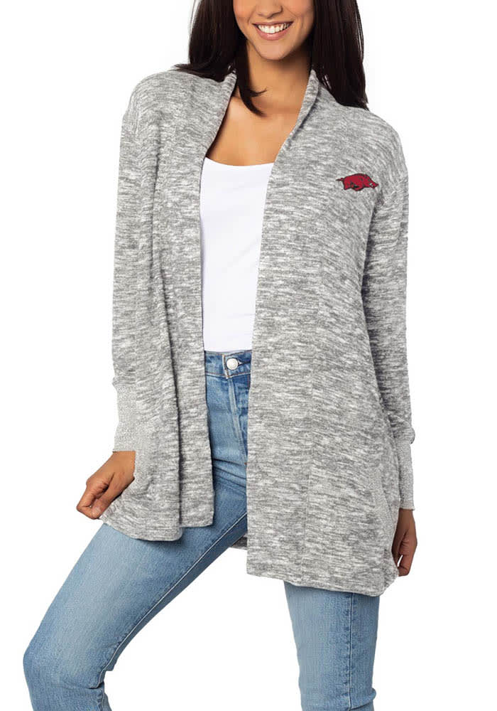Arkansas Razorbacks Womens GREY Campus Long Sleeve Cardigan - 20831563