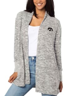 Womens Grey Iowa Hawkeyes Campus Long Sleeve Cardigan