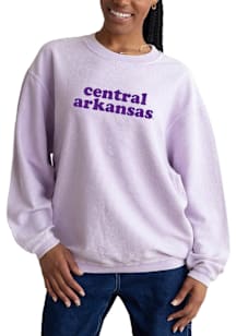 Central Arkansas Bears Womens Lavender Corded Crew Sweatshirt