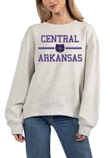 Central Arkansas Bears Womens Grey Old School Crew Sweatshirt