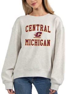 Central Michigan Chippewas Womens Grey Old School Crew Sweatshirt