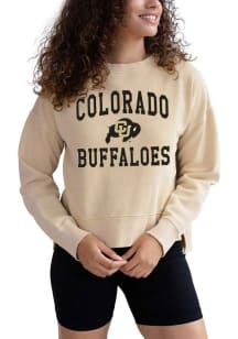 Colorado Buffaloes Womens Tan Malibu Crew Sweatshirt