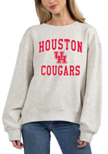 Houston Cougars Womens Grey Old School Crew Sweatshirt