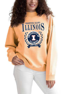 Womens Orange Illinois Fighting Illini Nantucket Crew Sweatshirt