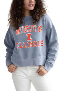 Womens Navy Blue Illinois Fighting Illini Malibu Crew Sweatshirt