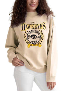 Womens Gold Iowa Hawkeyes Nantucket Crew Sweatshirt