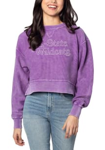 Womens Purple K-State Wildcats Corded Boxy Crew Sweatshirt