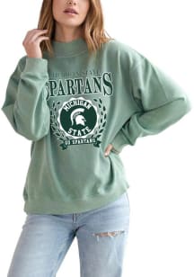 Womens Green Michigan State Spartans Nantucket Crew Sweatshirt