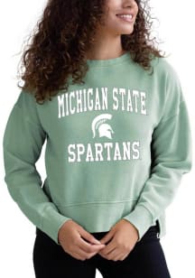 Womens Green Michigan State Spartans Malibu Crew Sweatshirt