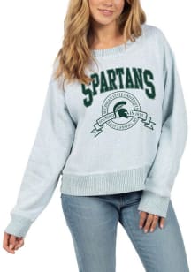 Womens Green Michigan State Spartans Cool Down Crew Sweatshirt