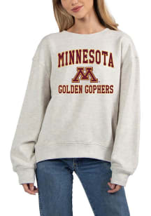 Womens Grey Minnesota Golden Gophers Old School Crew Sweatshirt