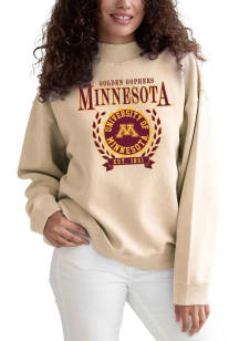 Womens Gold Minnesota Golden Gophers Nantucket Crew Sweatshirt