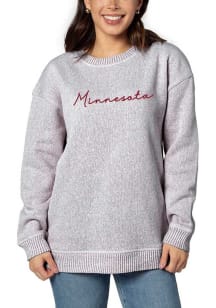 Womens Maroon Minnesota Golden Gophers Warm Up Crew Sweatshirt